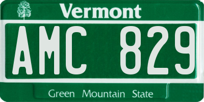VT license plate AMC829
