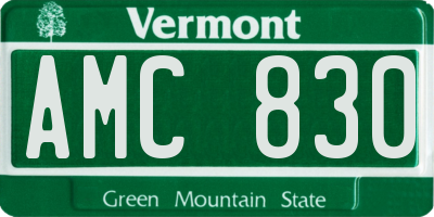 VT license plate AMC830