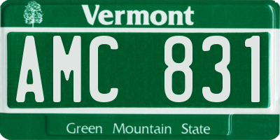 VT license plate AMC831