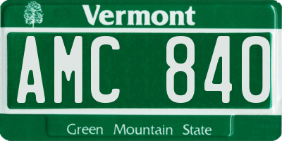 VT license plate AMC840