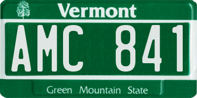 VT license plate AMC841