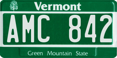 VT license plate AMC842