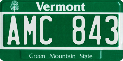 VT license plate AMC843