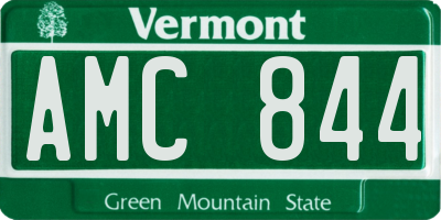 VT license plate AMC844