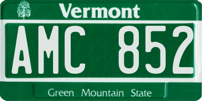 VT license plate AMC852