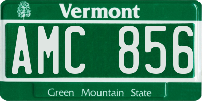 VT license plate AMC856