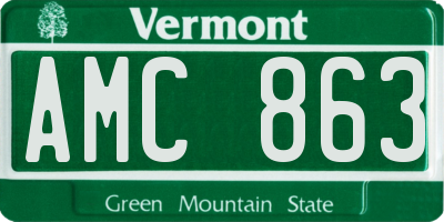 VT license plate AMC863