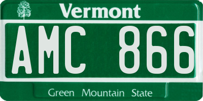 VT license plate AMC866