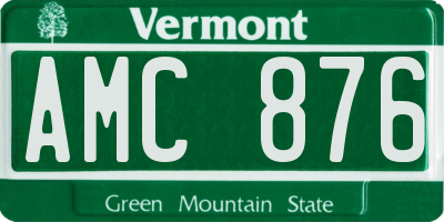 VT license plate AMC876