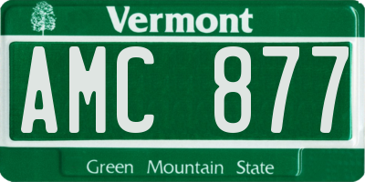 VT license plate AMC877