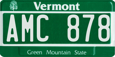 VT license plate AMC878