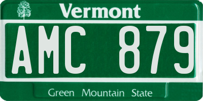VT license plate AMC879
