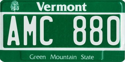 VT license plate AMC880