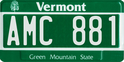 VT license plate AMC881