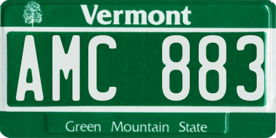 VT license plate AMC883