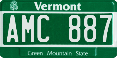 VT license plate AMC887