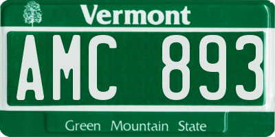VT license plate AMC893