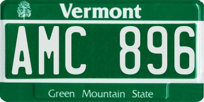 VT license plate AMC896
