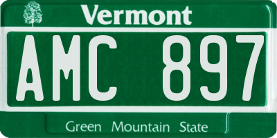 VT license plate AMC897