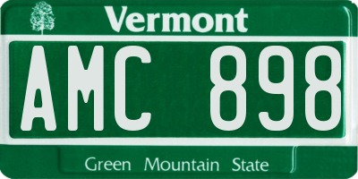 VT license plate AMC898