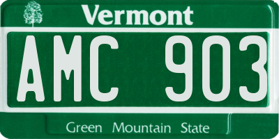 VT license plate AMC903