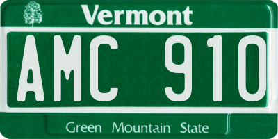 VT license plate AMC910