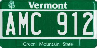 VT license plate AMC912