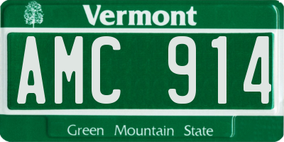 VT license plate AMC914