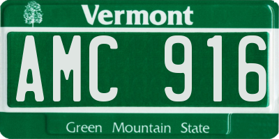 VT license plate AMC916