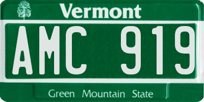 VT license plate AMC919