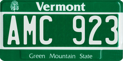 VT license plate AMC923
