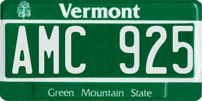 VT license plate AMC925