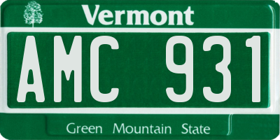 VT license plate AMC931