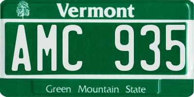 VT license plate AMC935