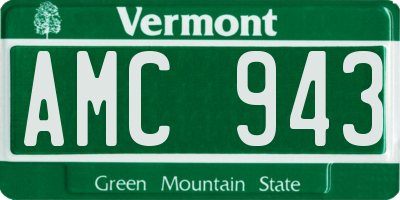 VT license plate AMC943