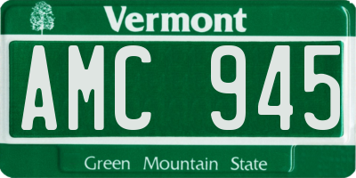 VT license plate AMC945