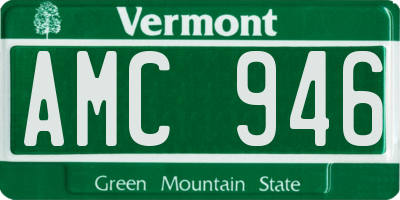 VT license plate AMC946