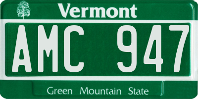 VT license plate AMC947