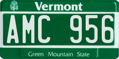 VT license plate AMC956