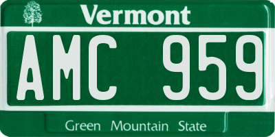 VT license plate AMC959