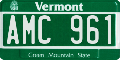 VT license plate AMC961