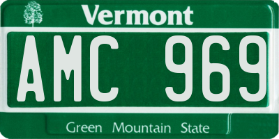 VT license plate AMC969