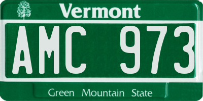 VT license plate AMC973