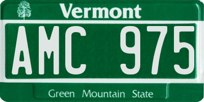 VT license plate AMC975