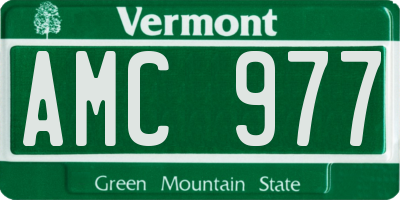 VT license plate AMC977