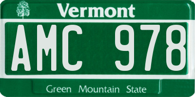 VT license plate AMC978