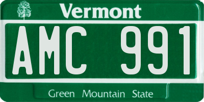 VT license plate AMC991