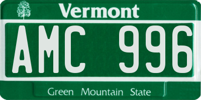 VT license plate AMC996