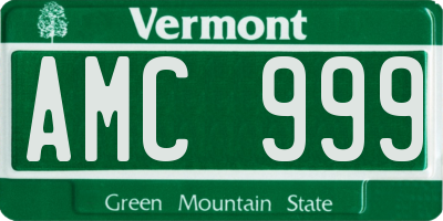 VT license plate AMC999