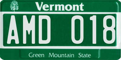 VT license plate AMD018